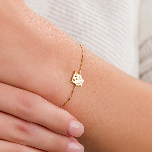 Baykuş Gümüş Bileklik