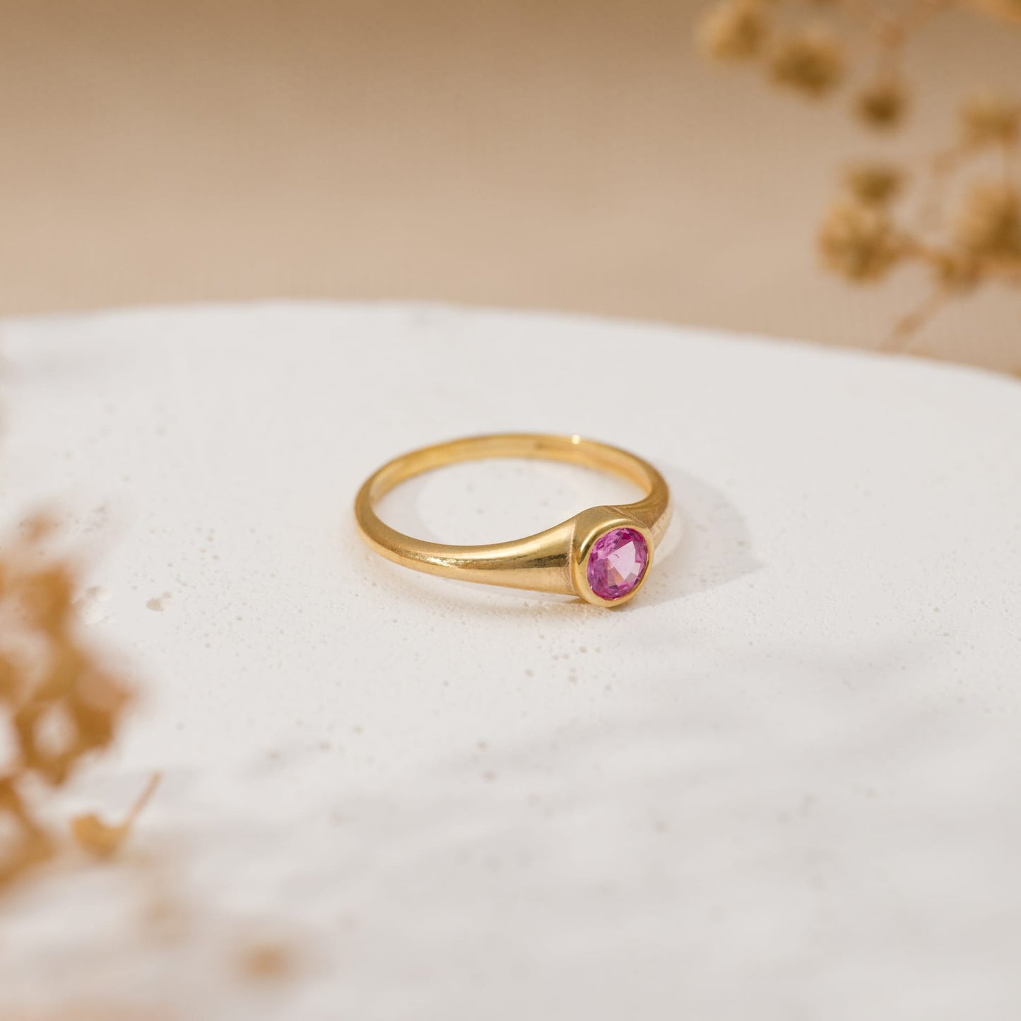 Pink Stone Gümüş Yüzük