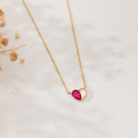 Mini Kalp Gümüş Kolye