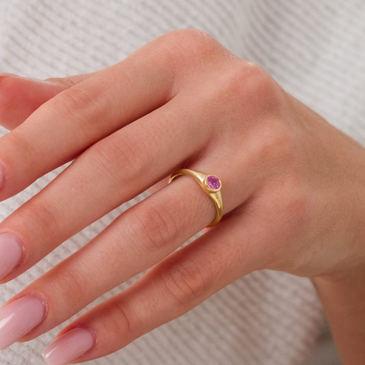 Pink Stone Gümüş Yüzük