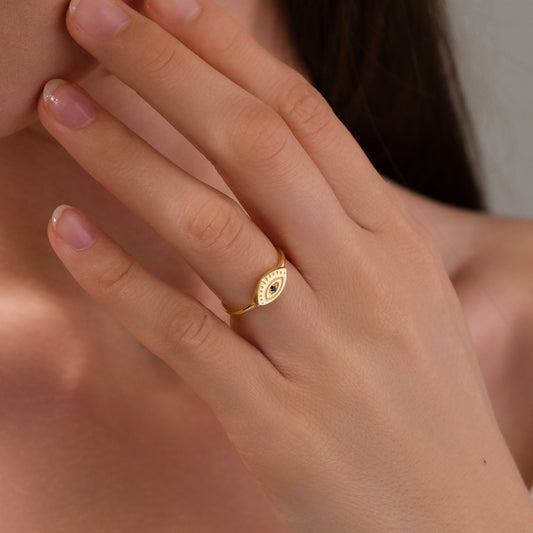 Sapphire Göz Gümüş Yüzük