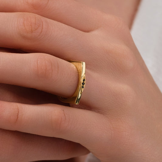 Onyx Bar Gümüş Yüzük