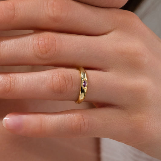 Amethyst Bombe Gümüş Yüzük