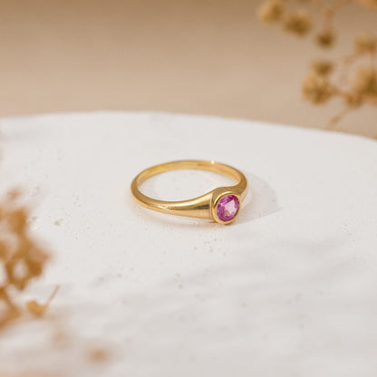 Pink Stone Gümüş Yüzük