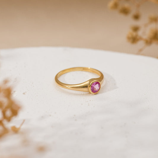 Pink Stone Gümüş Yüzük