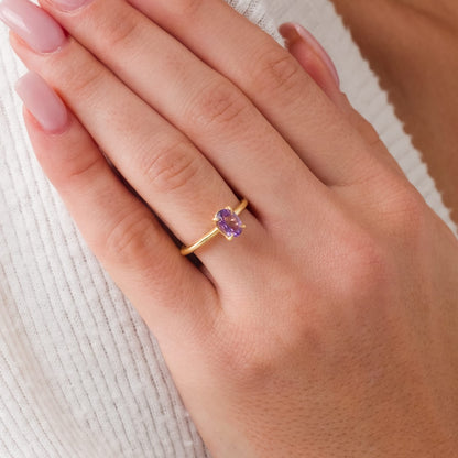 Natural Amethyst Gümüş Yüzük