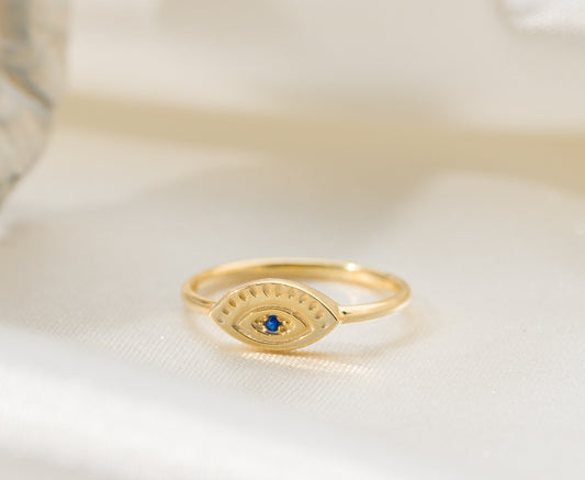Sapphire Göz Gümüş Yüzük