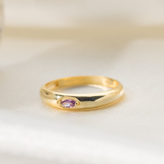 Amethyst Bombe Gümüş Yüzük